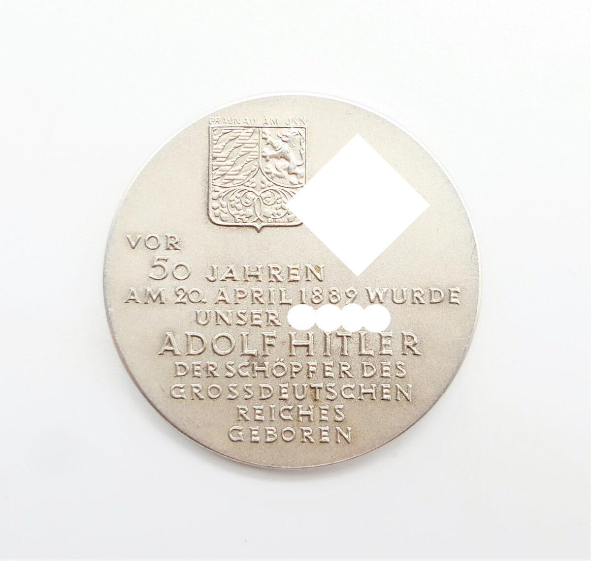 Medaille Zum Geburststag Adolf Hitler Der Stadt Braunau Am Inn