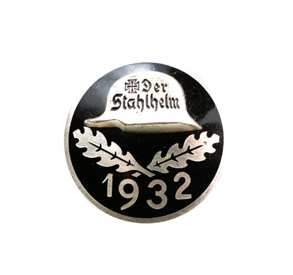 Eintrittsabzeichen Stahlhelmbund 1932 im Etui – Schachtel – Hersteller STH (Stahlhof Magdeburg) – Alpaka versilbert - SHB – Bild 2