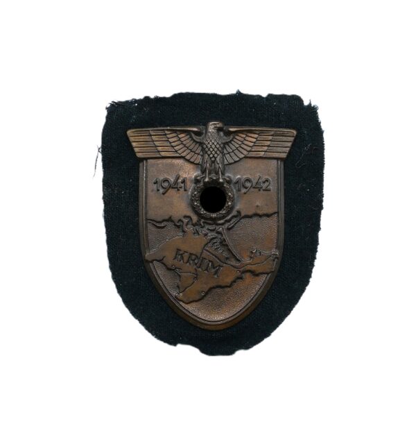 Krimschild 1941-1942 – Auf schwarzen Stoff – Für Panzerbesatzungen – Krim Schild – Ärmelschild - Panzer